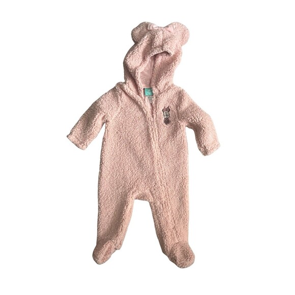 Disney Other - NWT Baby Girl Disney Minnie Mouse Sherpa One Piece With Hooded Ears 12 Months